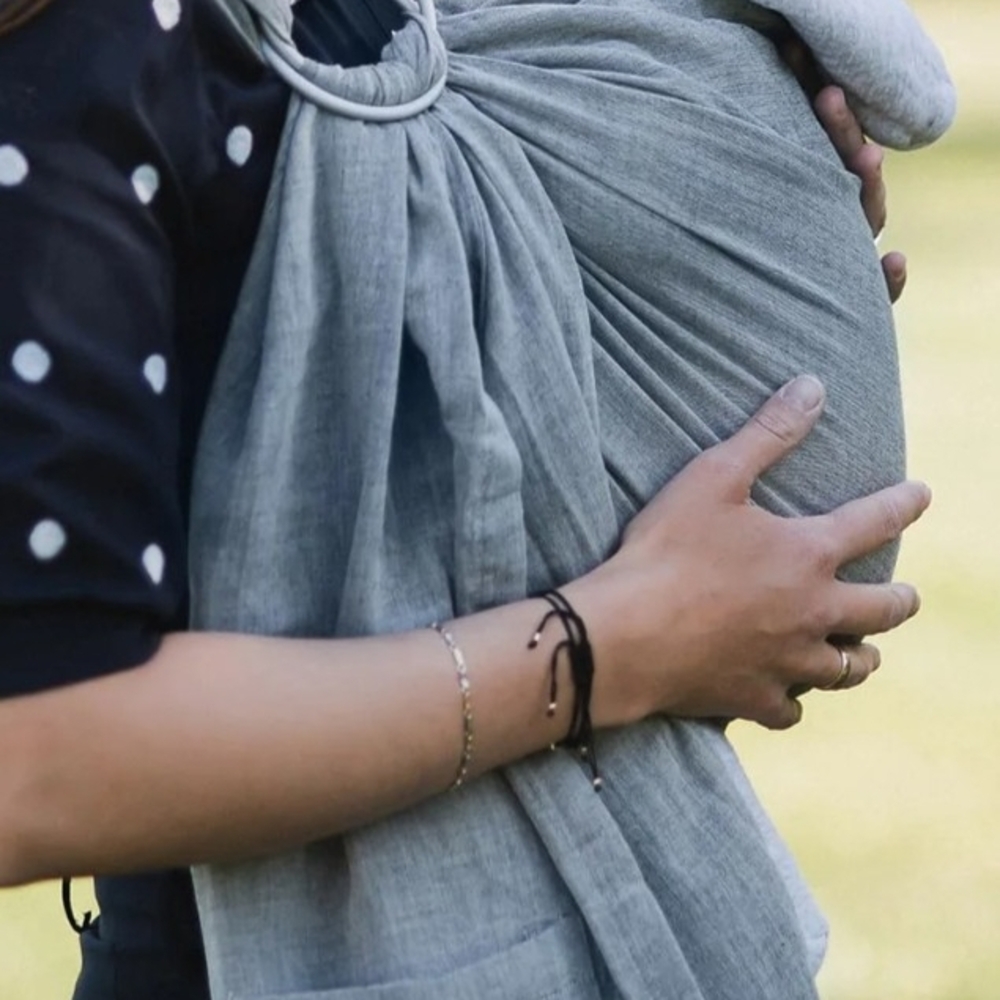 Mebien Light Gray Ring Sling Wrap - Women's Babywearing Scarf